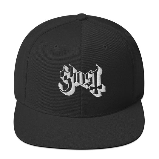 MERCHMOMENT Ghost Classic Logo White Embroidered Snap Back Hat [Apparel] - Rock Band Apparel