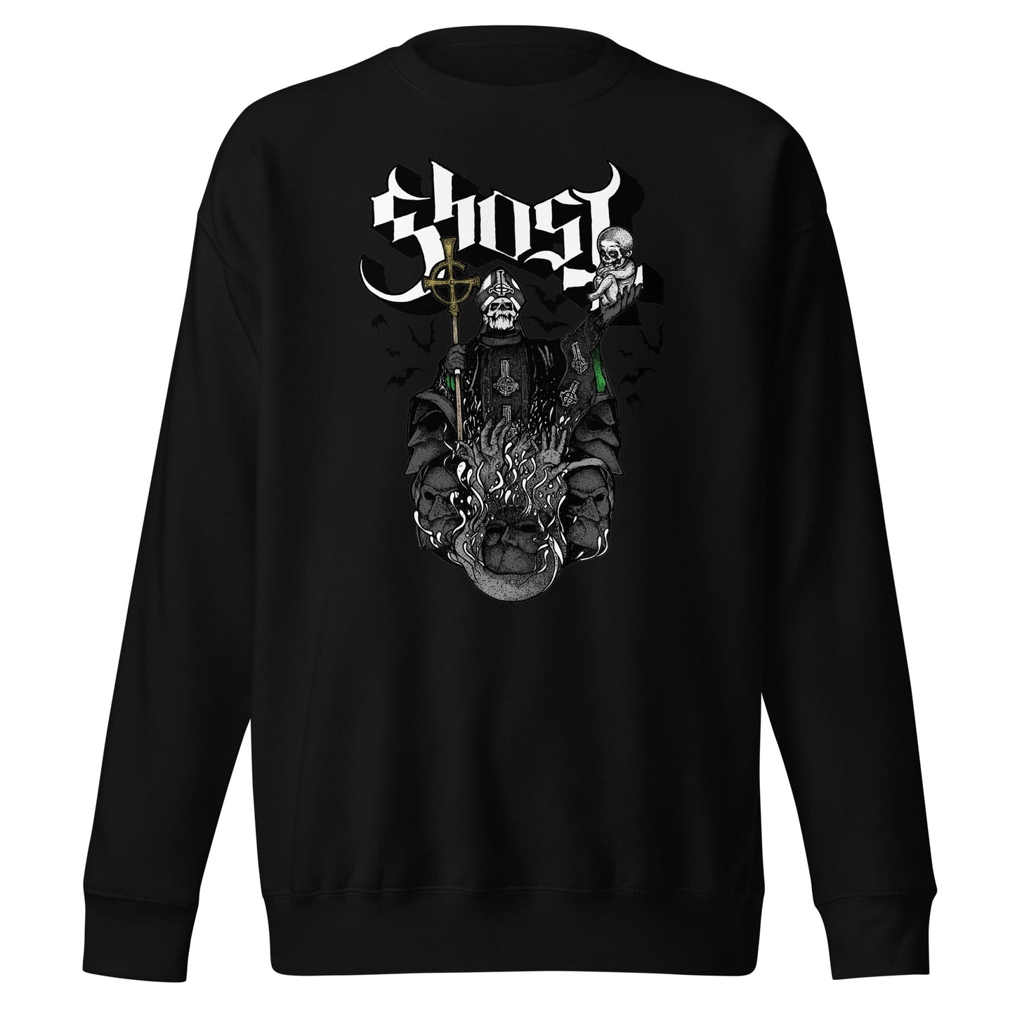 MerchMoment Ghost - Darkness Awaits Sweatshirt [Apparel] Black