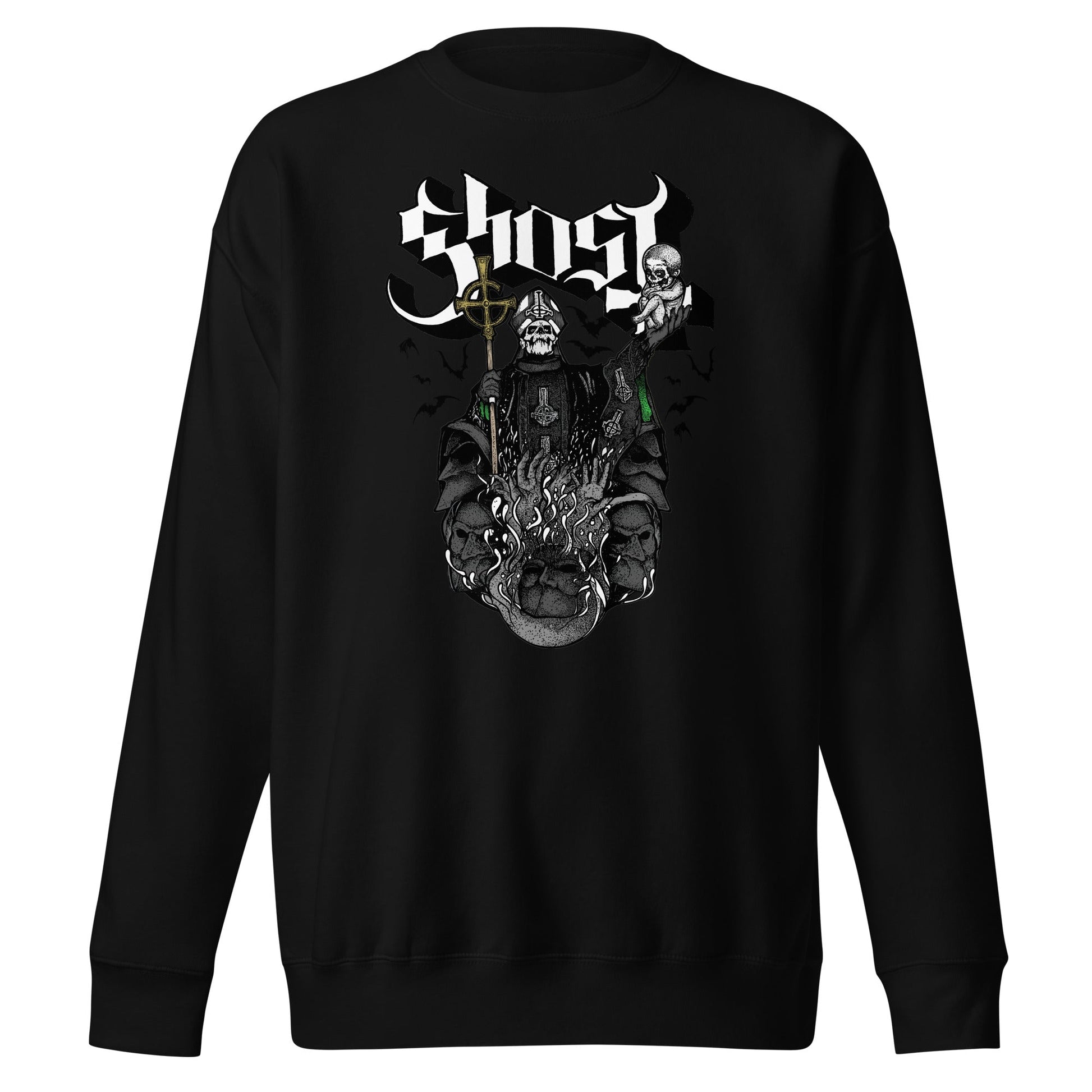 MerchMoment Ghost - Darkness Awaits Sweatshirt [Apparel] Black