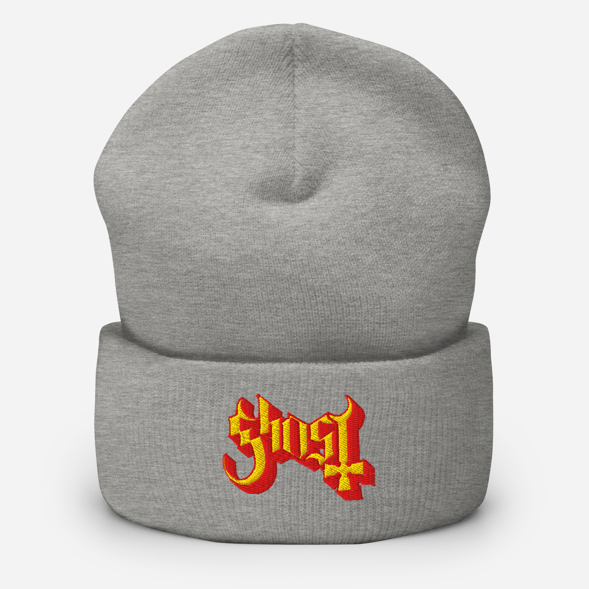 MERCHMOMENT Ghost Embroidered Beanie [Hat] - Rock Band Apparel