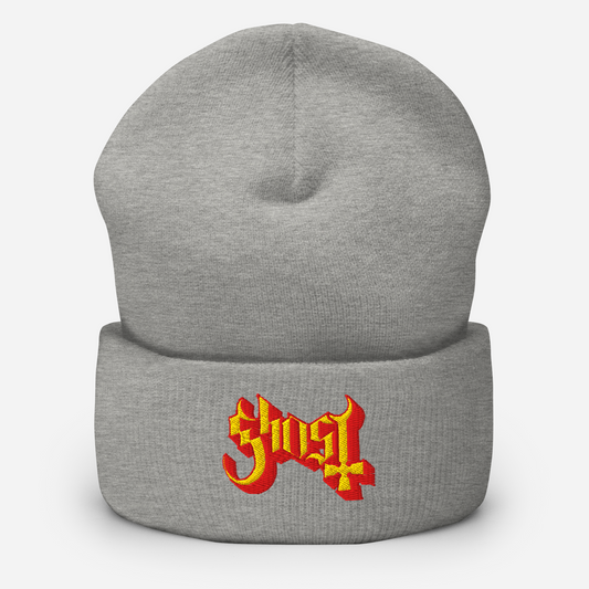MERCHMOMENT Ghost Embroidered Beanie [Hat] - Rock Band Apparel