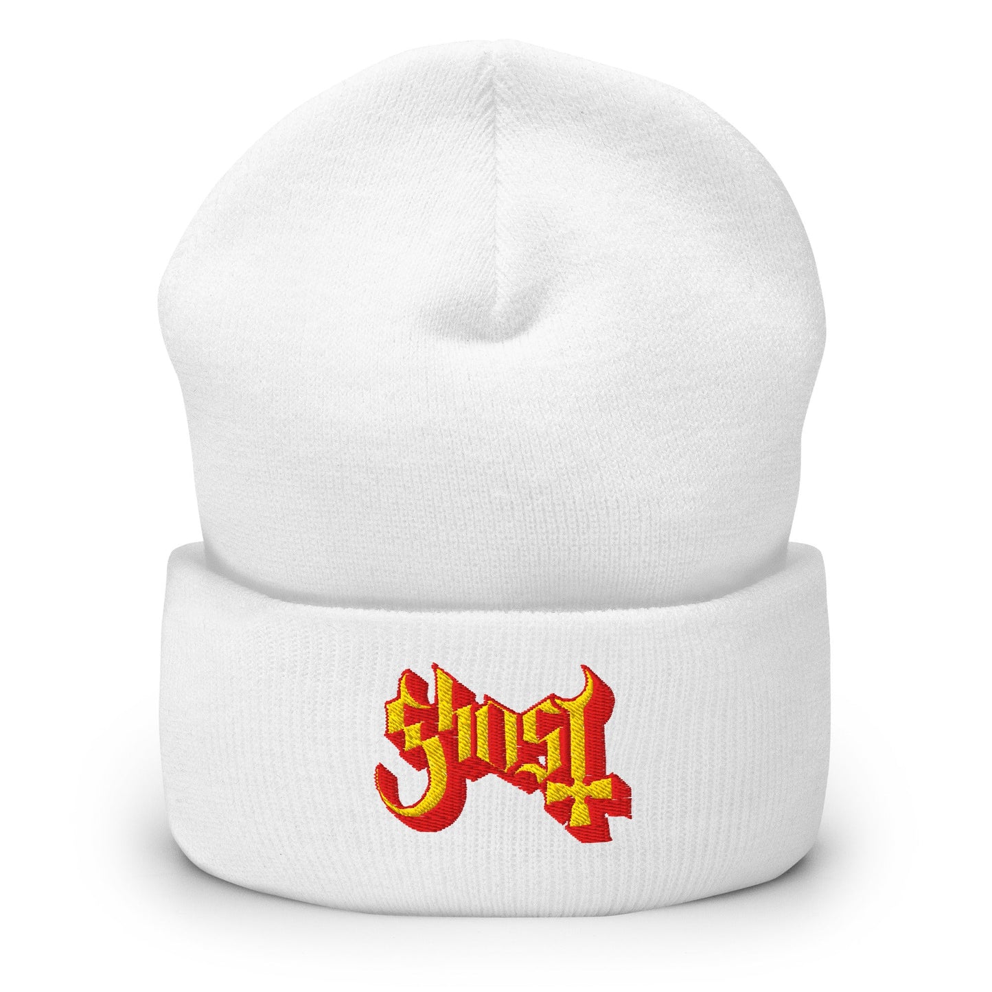MERCHMOMENT Ghost Embroidered Beanie [Hat] - Rock Band Apparel