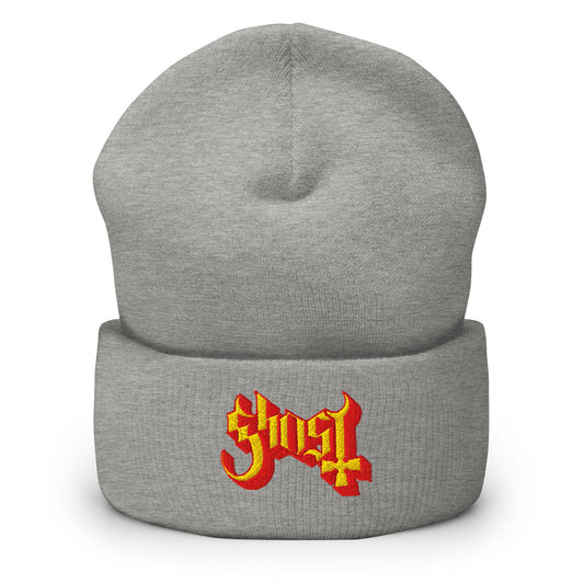 MERCHMOMENT Ghost Embroidered Beanie [Hat] - Rock Band Apparel