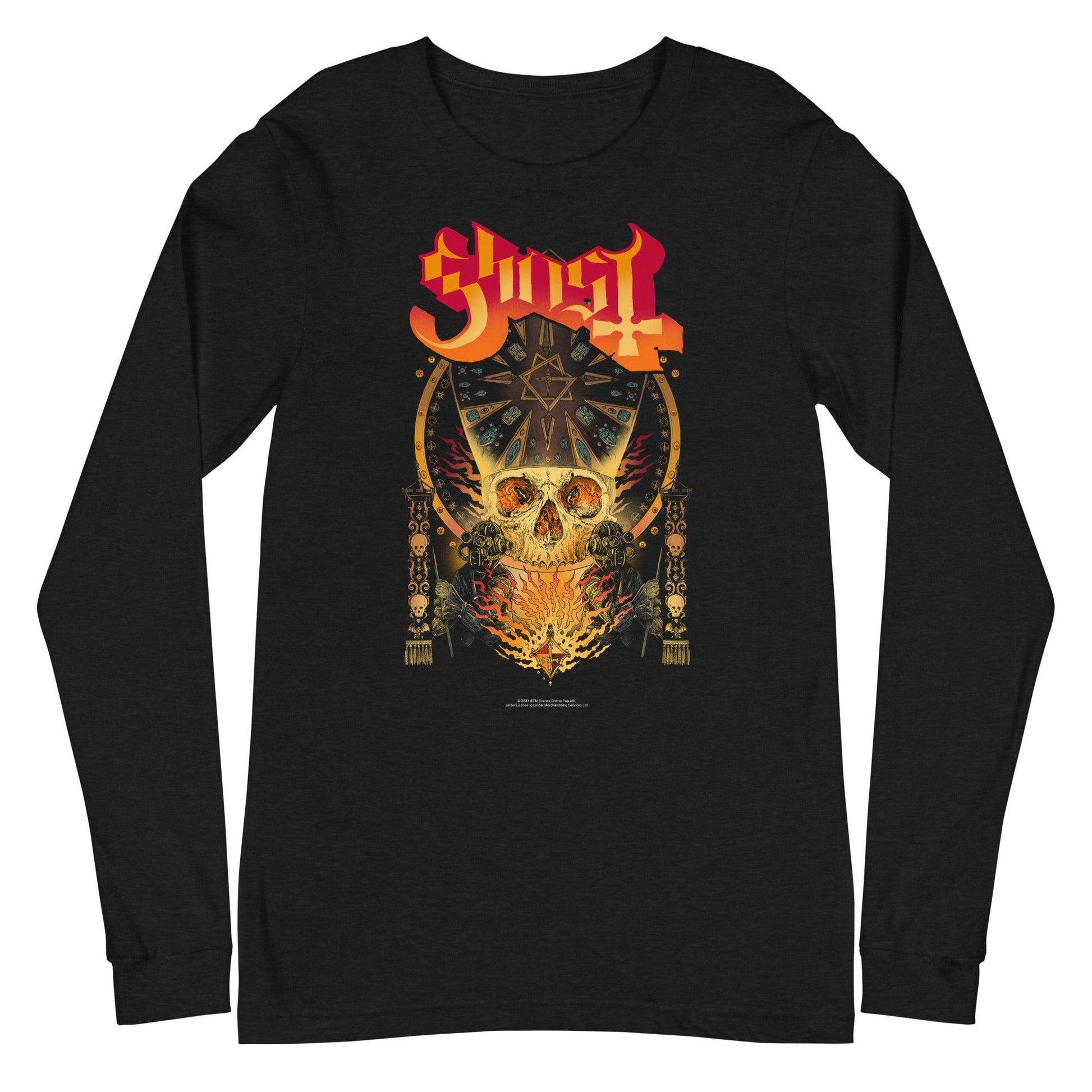 MERCHMOMENT Ghost - Flaming Logo Long Sleeve T-Shirt [Apparel] - Rock Band Apparel