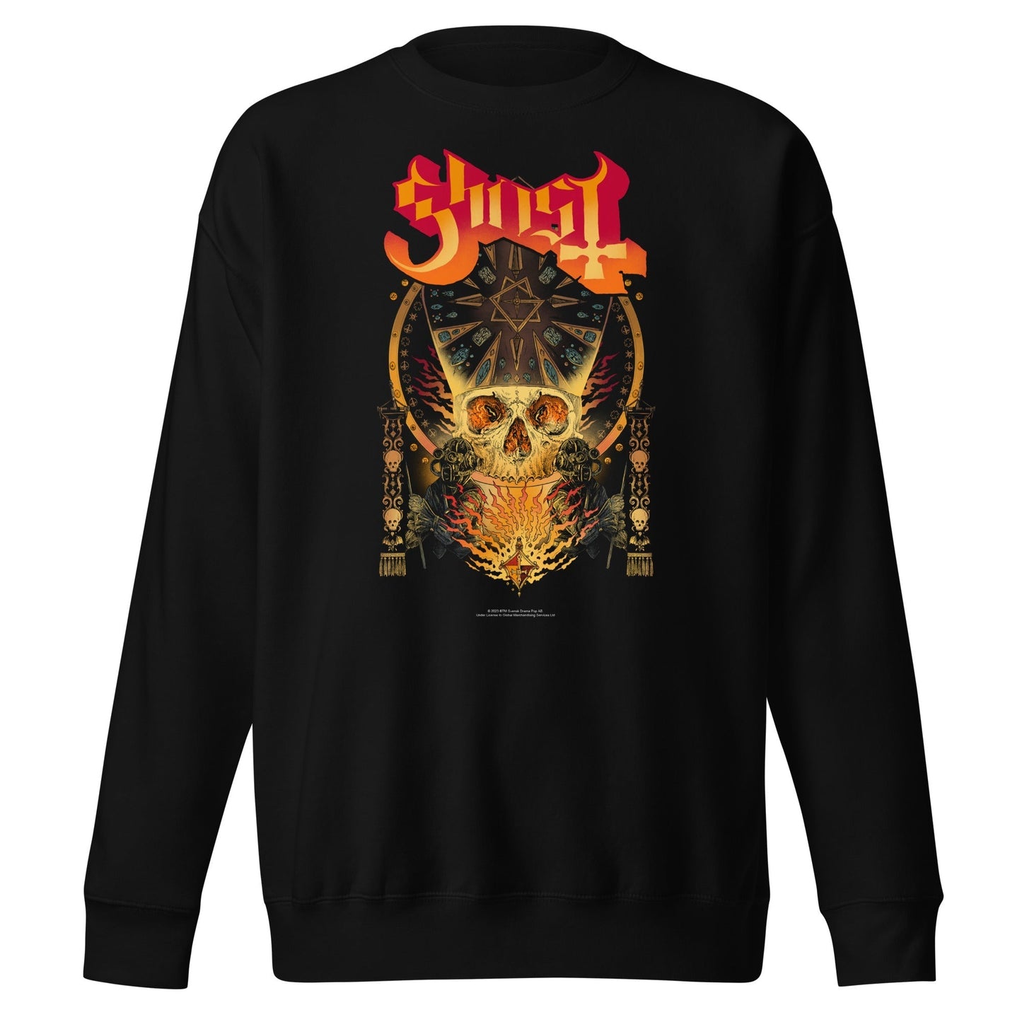 MerchMoment Ghost - Flaming Logo Sweatshirt [Apparel] Black