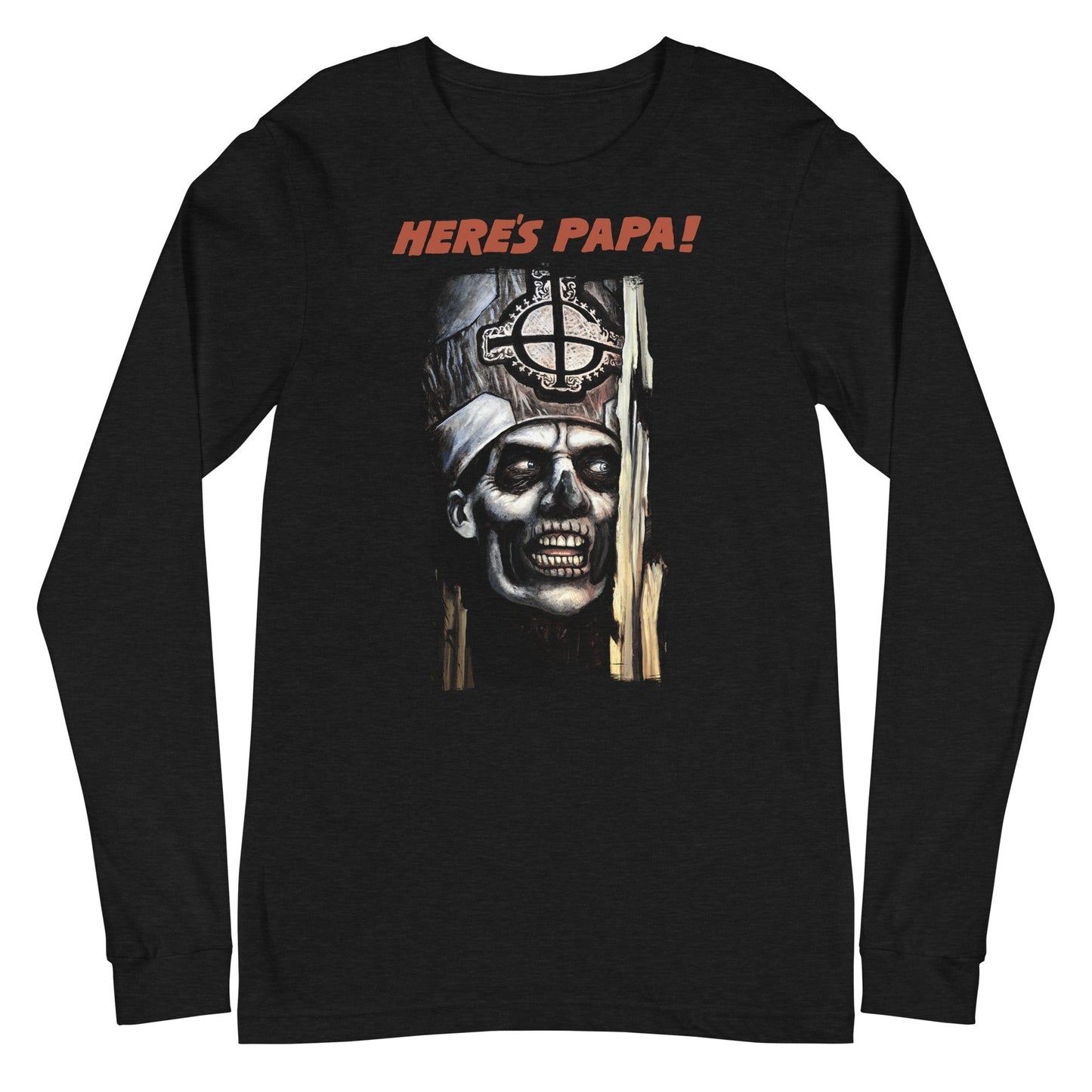 MerchMoment Ghost - Here's Papa Long Sleeve T-Shirt [Apparel] Black