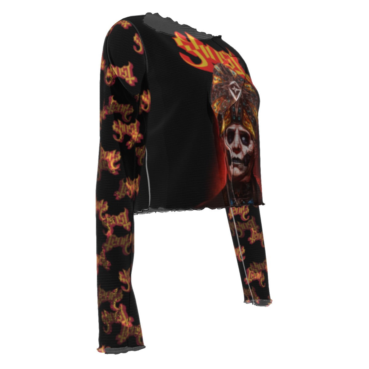 MERCHMOMENT Ghost One Eye Women's Mesh Top [Apparel] - Rock Band Apparel