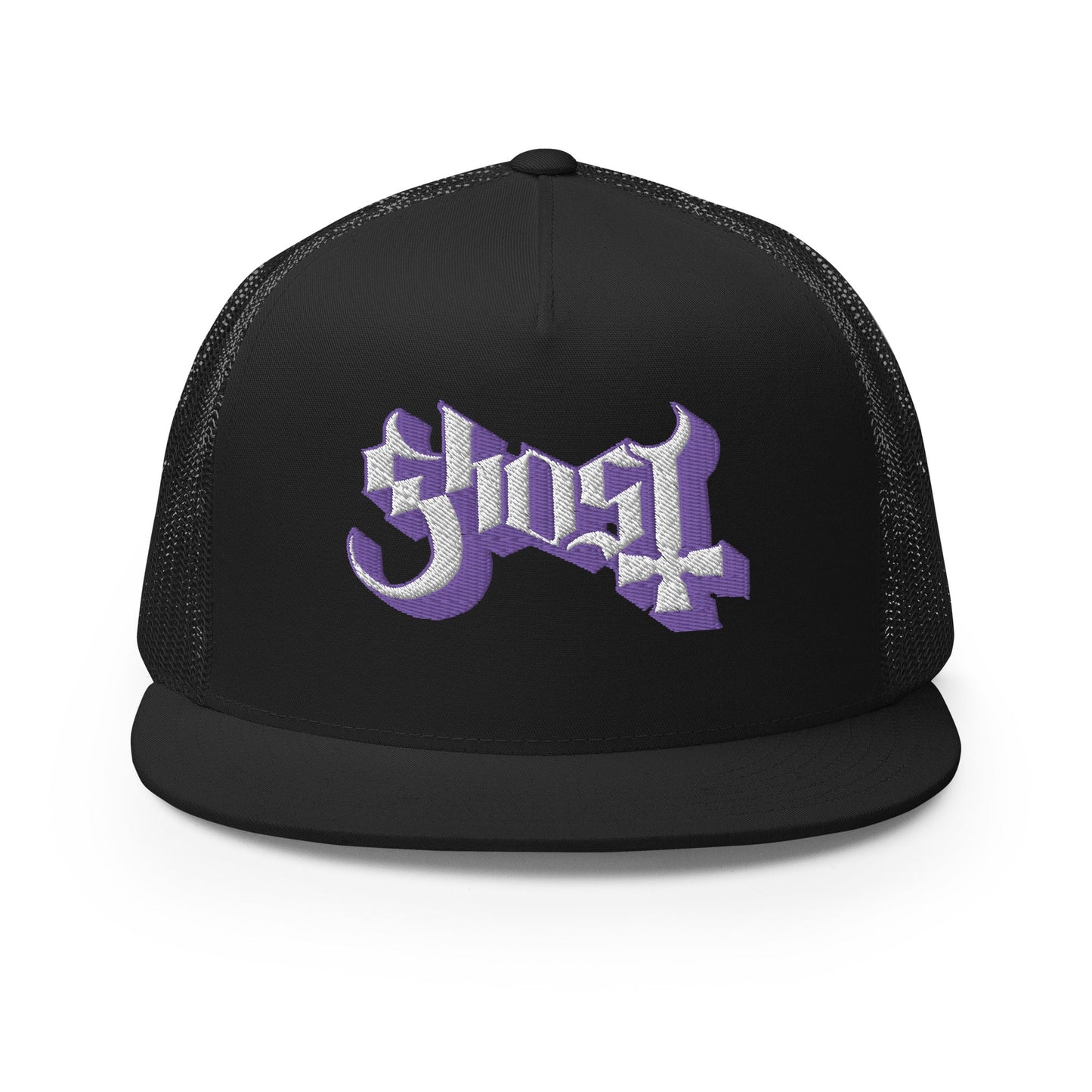 MERCHMOMENT Ghost Purple Logo Embroidered Trucker Hat [Apparel] - Rock Band Apparel