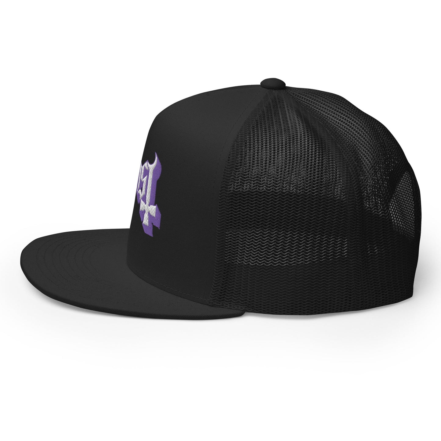 MERCHMOMENT Ghost Purple Logo Embroidered Trucker Hat [Apparel] - Rock Band Apparel