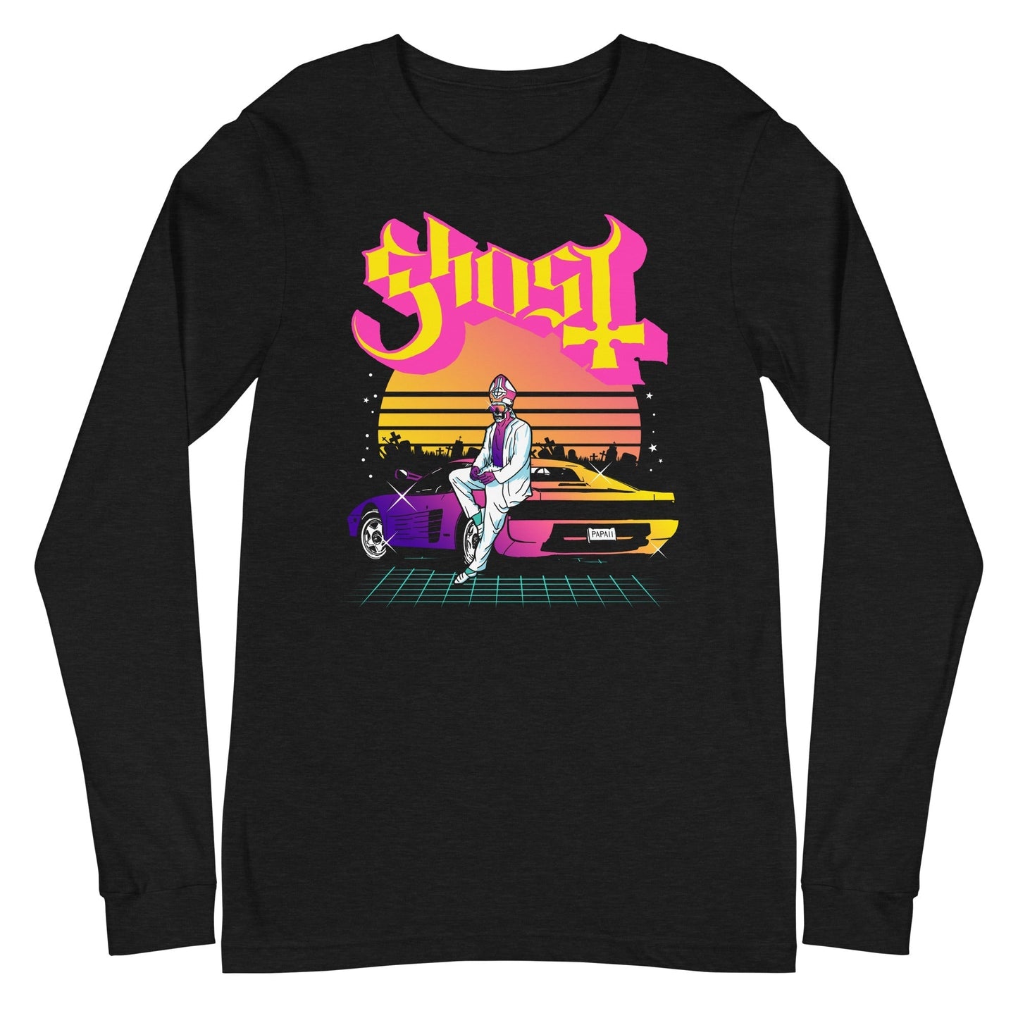 MerchMoment Ghost - Sunset Car Long Sleeve T-Shirt [Apparel] Black