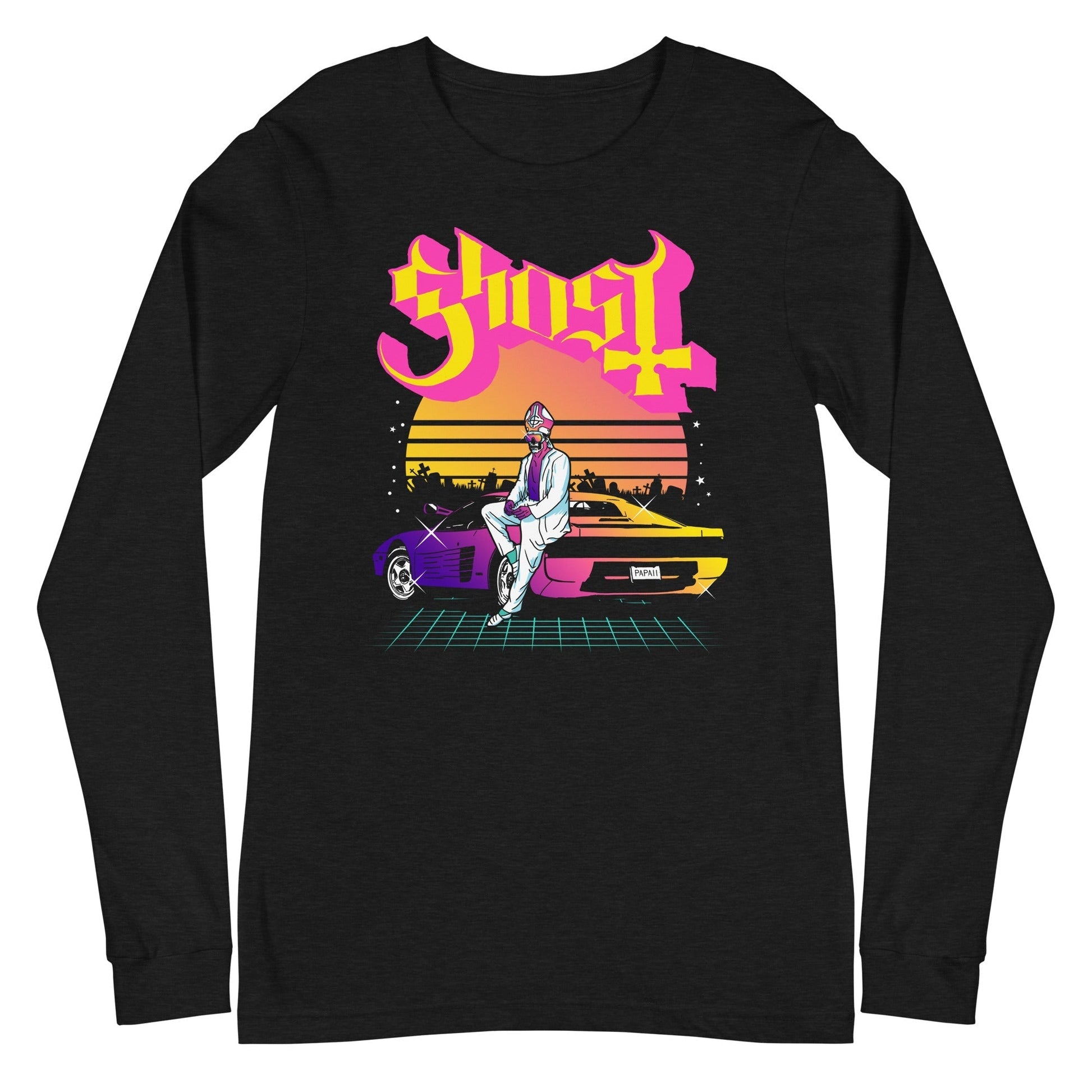 MerchMoment Ghost - Sunset Car Long Sleeve T-Shirt [Apparel] Black