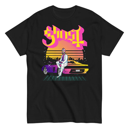 MerchMoment Ghost - Sunset Car T-Shirt [Apparel] Black
