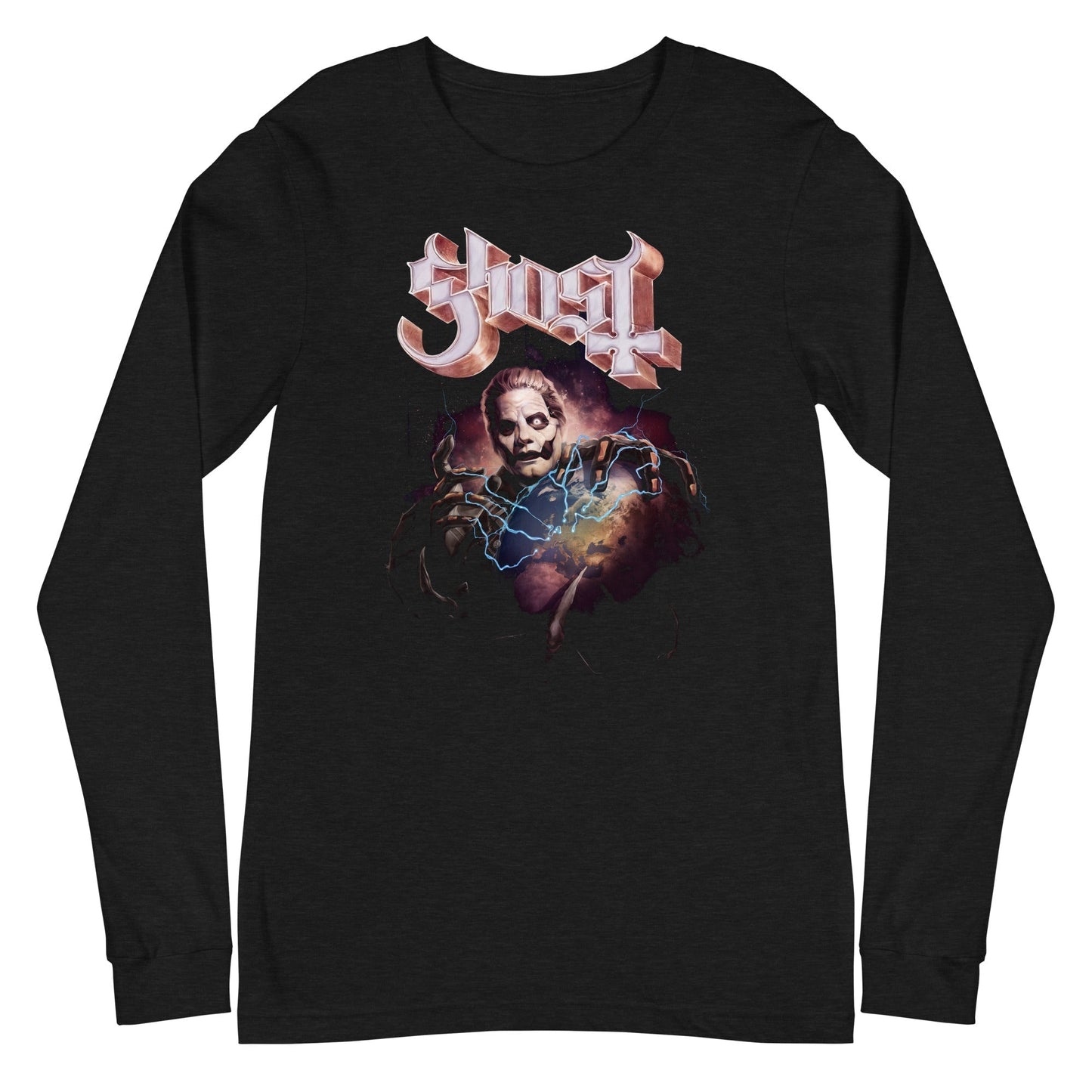 MerchMoment Ghost - World Logo Long Sleeve T-Shirt [Apparel] Black