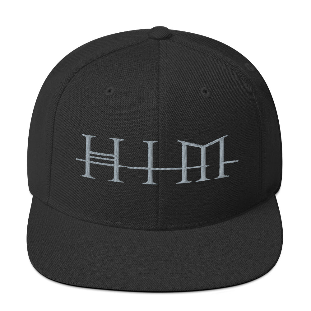 MERCHMOMENT HIM Classic Logo Black Embroidered Snap Back Hat [Hat] - Rock Band Apparel