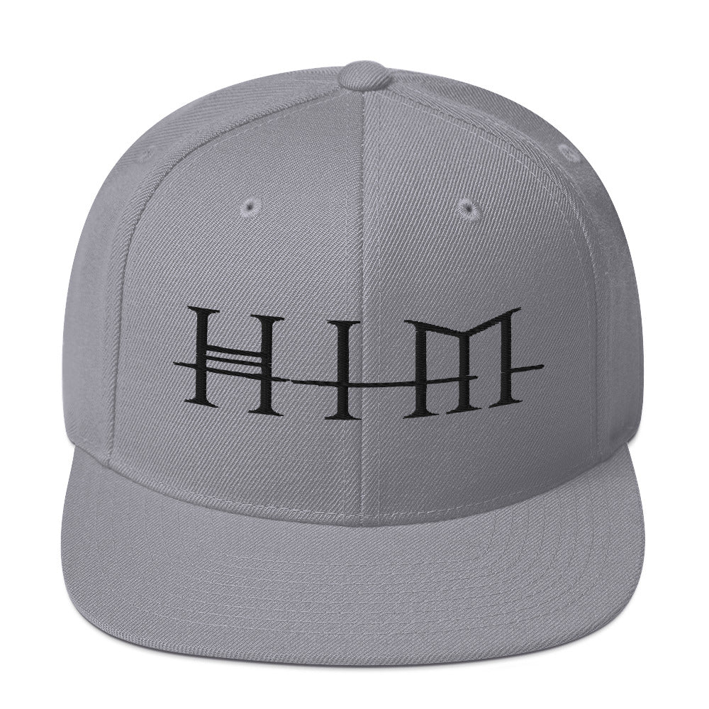 MERCHMOMENT HIM Classic Logo Grey Embroidered Snap Back Hat [Apparel] - Rock Band Apparel