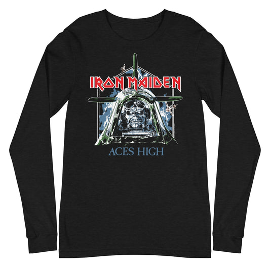 MerchMoment Iron Maiden - Aces High Long Sleeve T-Shirt [Apparel] Black