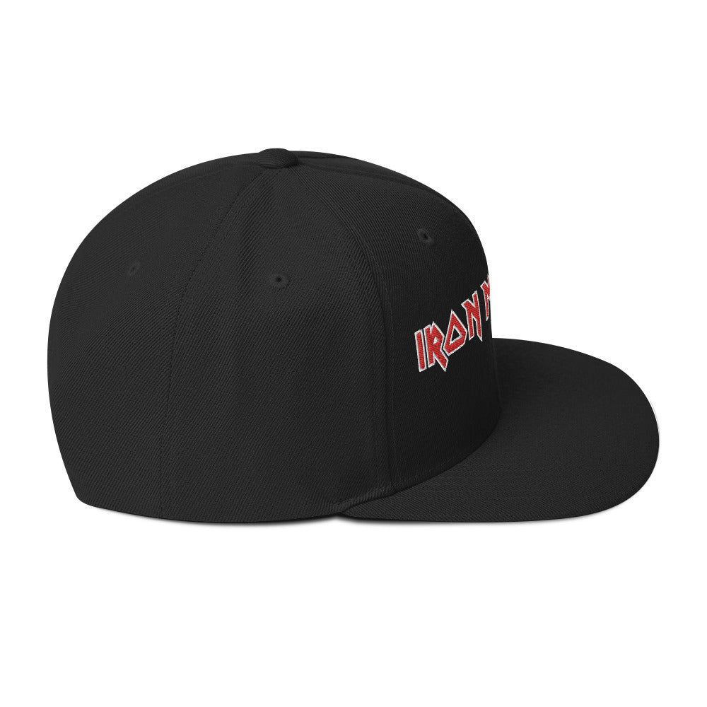 MerchMoment Iron Maiden Classic Logo Black Embroidered Snap Back Hat [Apparel]