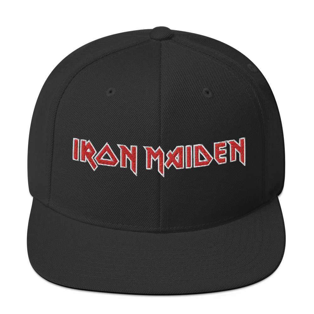 MerchMoment Iron Maiden Classic Logo Black Embroidered Snap Back Hat [Apparel]