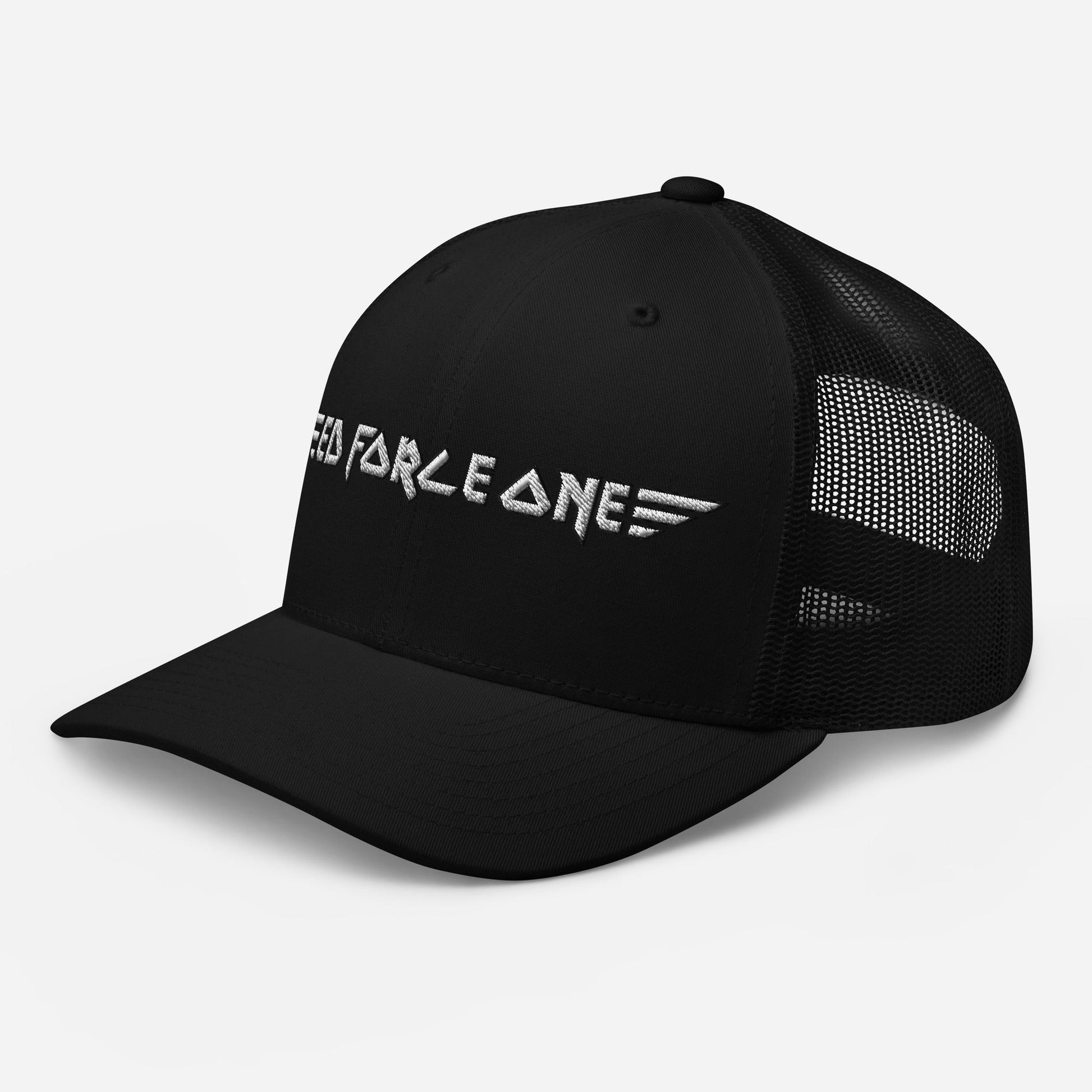 MERCHMOMENT Iron Maiden Ed Force One Embroidered Trucker Hat [Apparel] - Rock Band Apparel