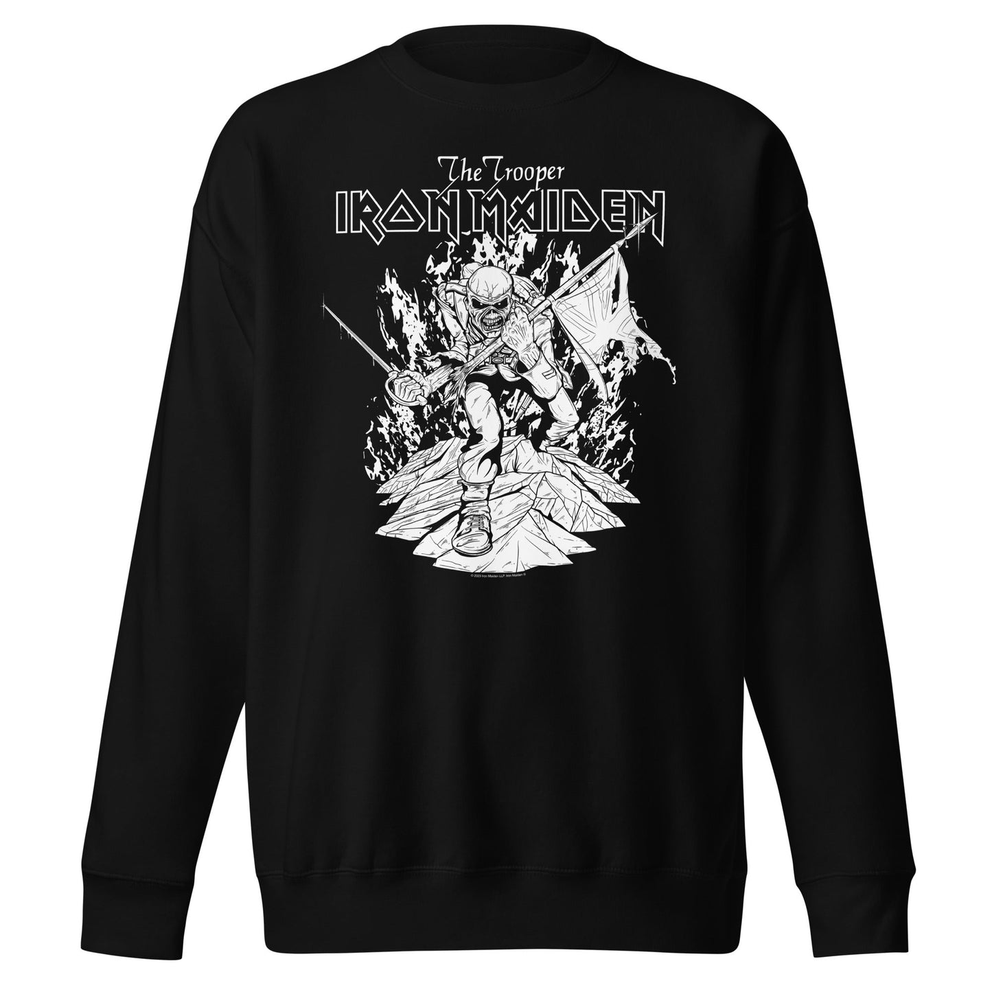 MERCHMOMENT Iron Maiden - Trooper Black and White Sweatshirt [Apparel] - Rock Band Apparel