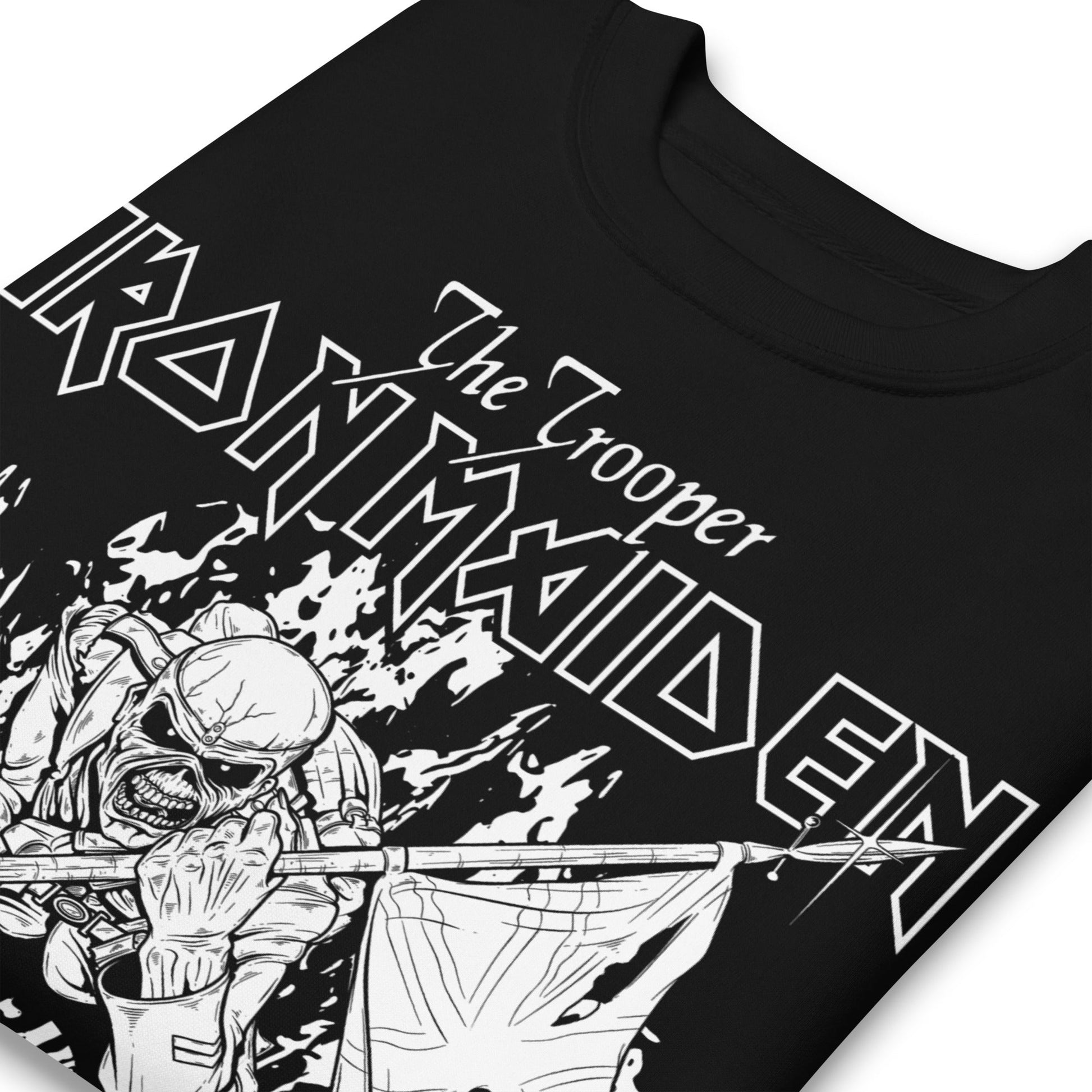 MERCHMOMENT Iron Maiden - Trooper Black and White Sweatshirt [Apparel] - Rock Band Apparel