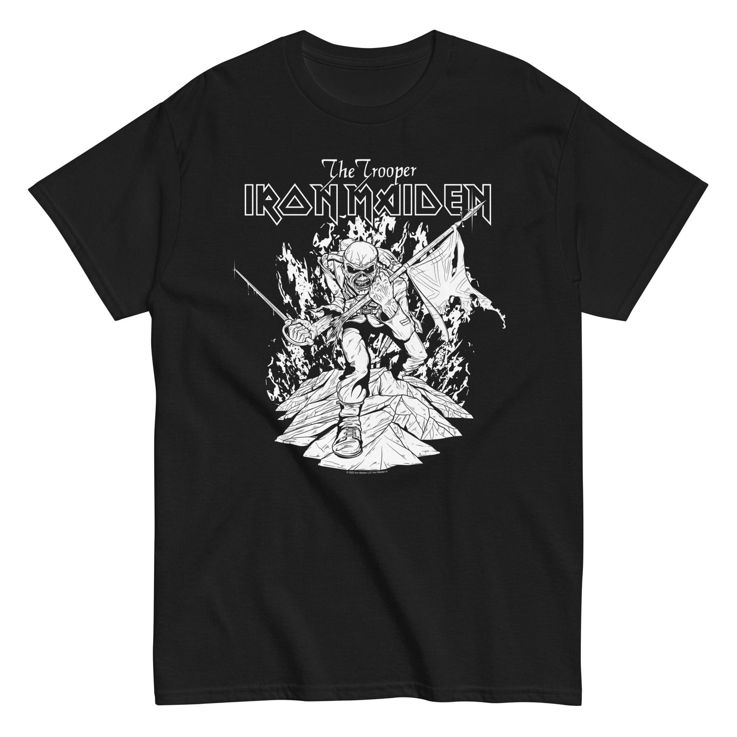 MerchMoment Iron Maiden - Trooper Black and White T-Shirt [Apparel] Black