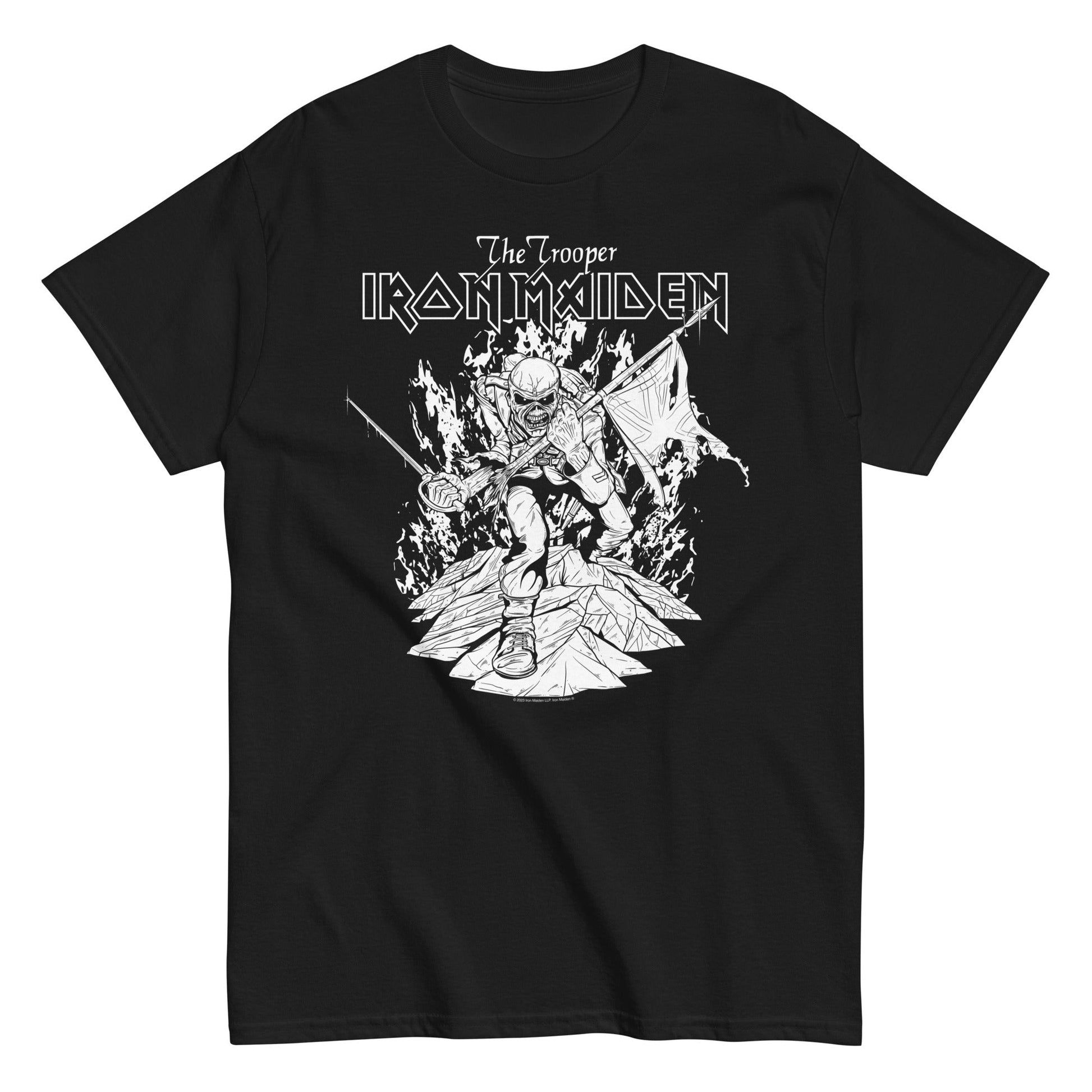 MerchMoment Iron Maiden - Trooper Black and White T-Shirt [Apparel] Black