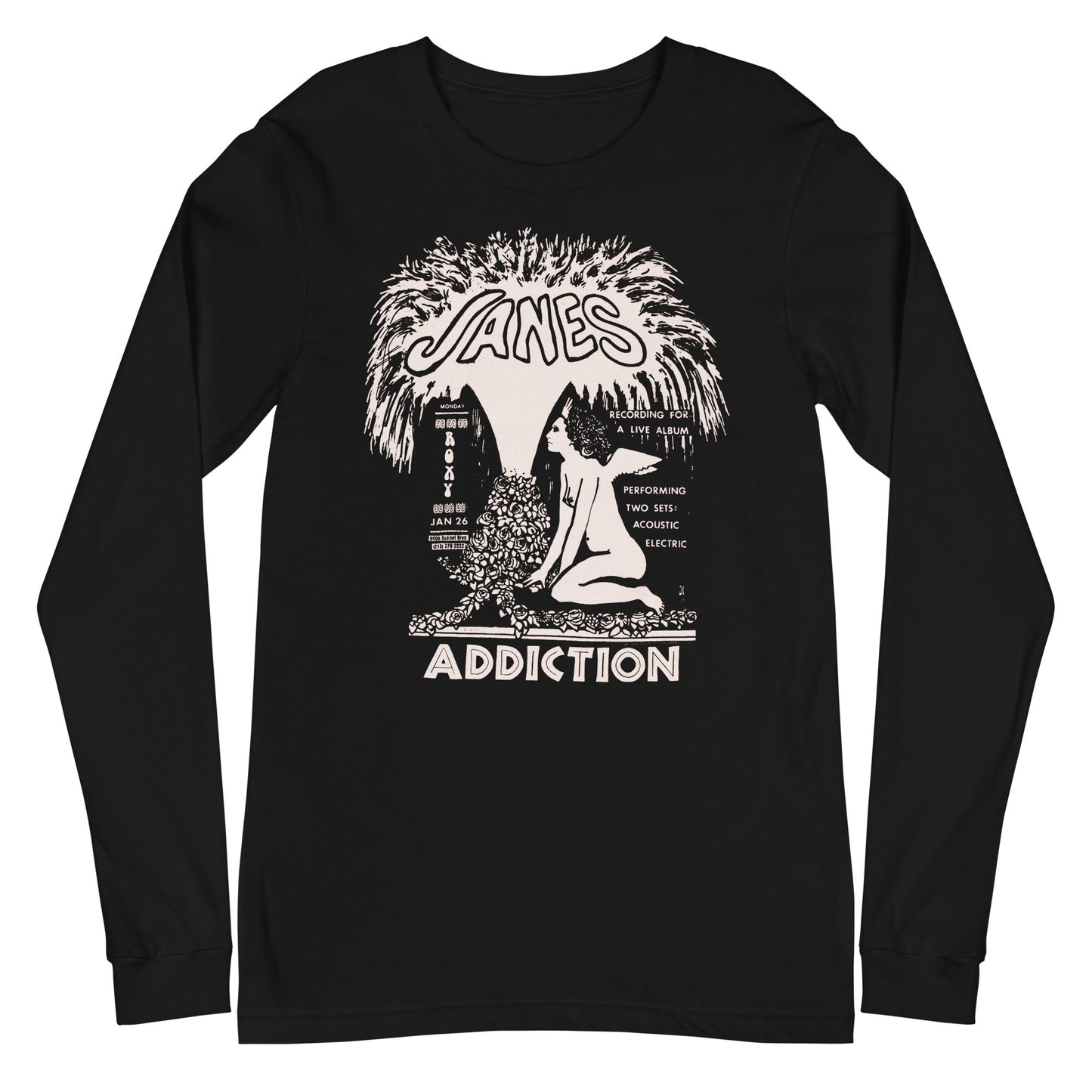 MerchMoment Jane's Addiction - Roxy Live Long Sleeve T-Shirt [Apparel] Black