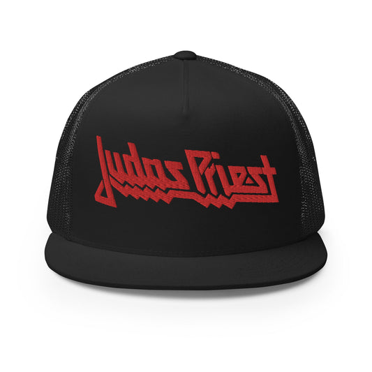 MerchMoment Judas Priest Electric Red Logo Embroidered Trucker Hat [Apparel]