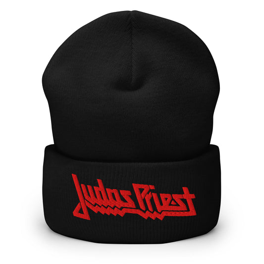MERCHMOMENT Judas Priest Embroidered Logo Beanie [Hat] - Rock Band Apparel