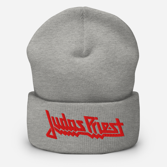 MERCHMOMENT Judas Priest Embroidered Logo Beanie [Hat] - Rock Band Apparel