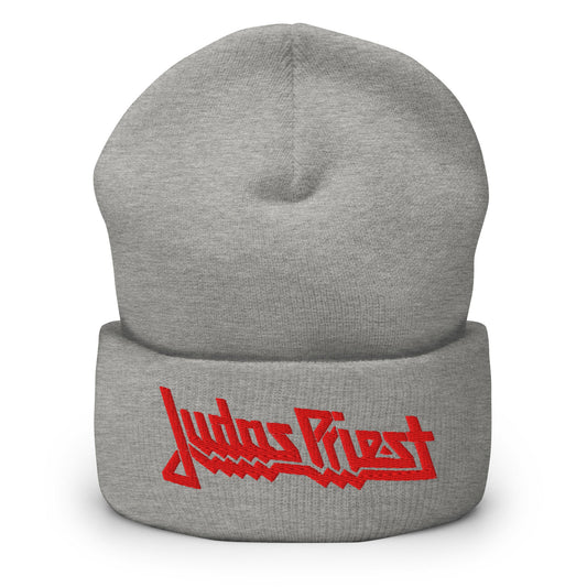 MERCHMOMENT Judas Priest Embroidered Logo Beanie [Hat] - Rock Band Apparel