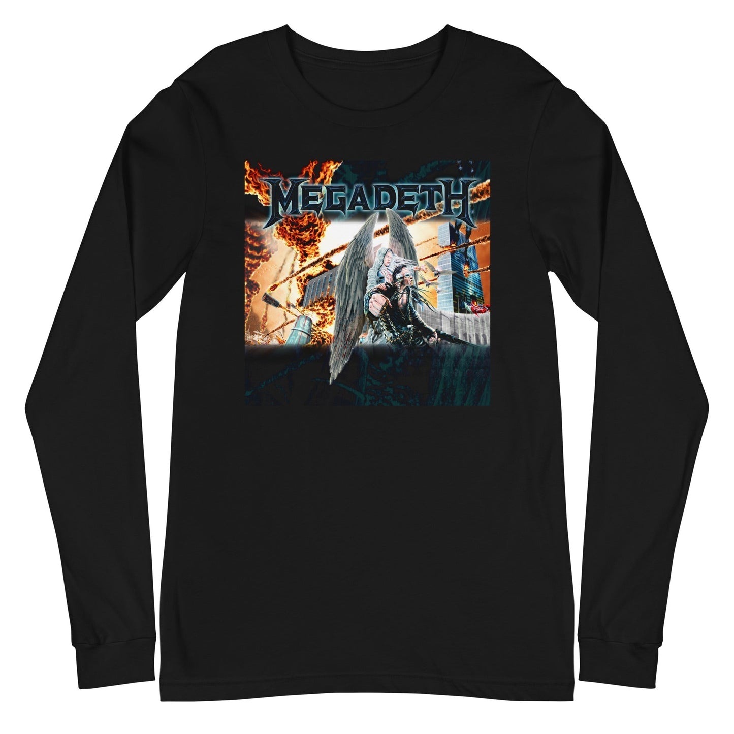 MerchMoment Megadeth - Angel Flames Long Sleeve T-Shirt [Apparel] Black