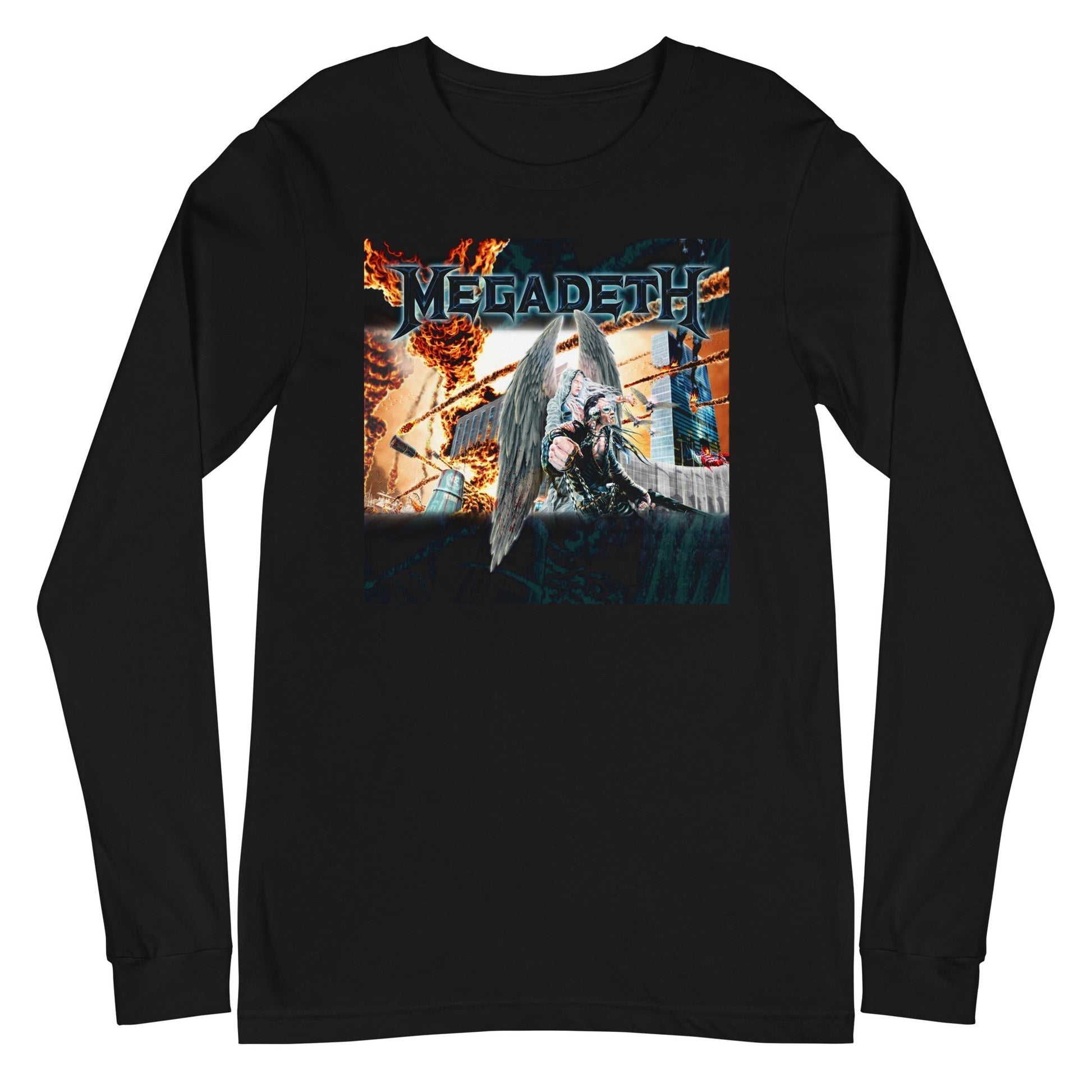 MerchMoment Megadeth - Angel Flames Long Sleeve T-Shirt [Apparel] Black