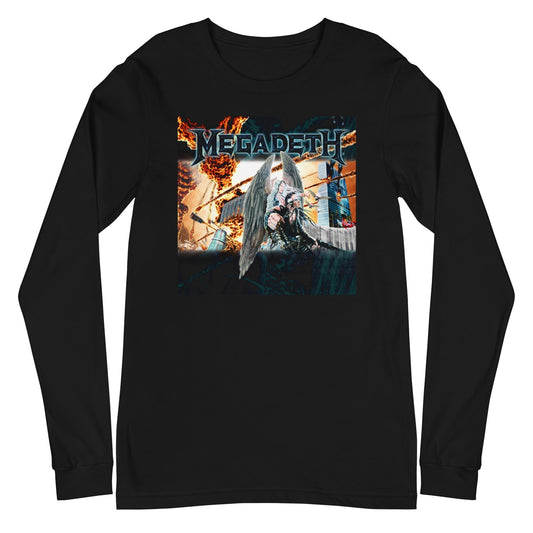 MerchMoment Megadeth - Angel Flames Long Sleeve T-Shirt [Apparel] Black