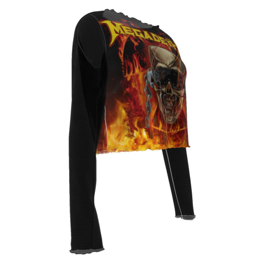 MerchMoment Megadeth Flaming Vic Women's Mesh Top [Apparel] As Shown