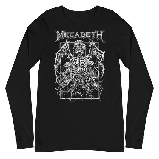 MERCHMOMENT Megadeth - Skeleton Wings Long Sleeve T-Shirt [Apparel] - Rock Band Apparel