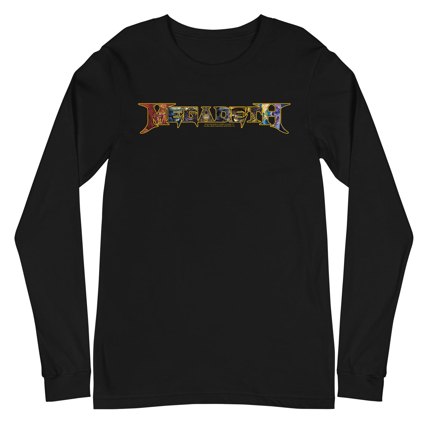MerchMoment Megadeth - Vic Lettered Logo Long Sleeve T-Shirt [Apparel] Black