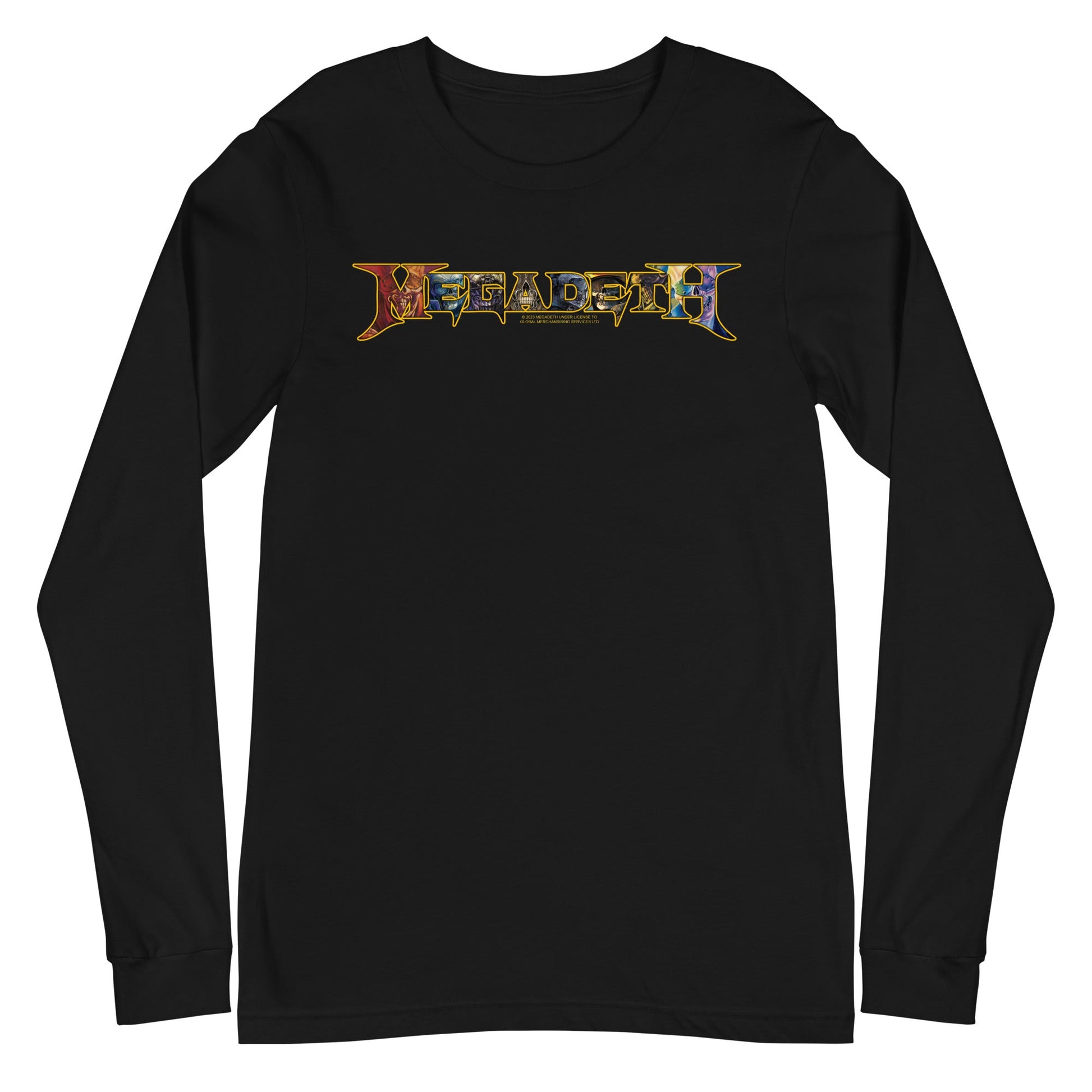 MerchMoment Megadeth - Vic Lettered Logo Long Sleeve T-Shirt [Apparel] Black
