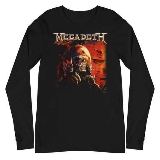 MERCHMOMENT Megadeth - Vic Staring Long Sleeve T-Shirt [Apparel] - Rock Band Apparel