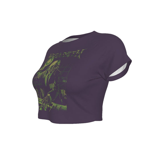 MERCHMOMENT Megadeth Vic Suit Women's Crop Top [Apparel] - Rock Band Apparel