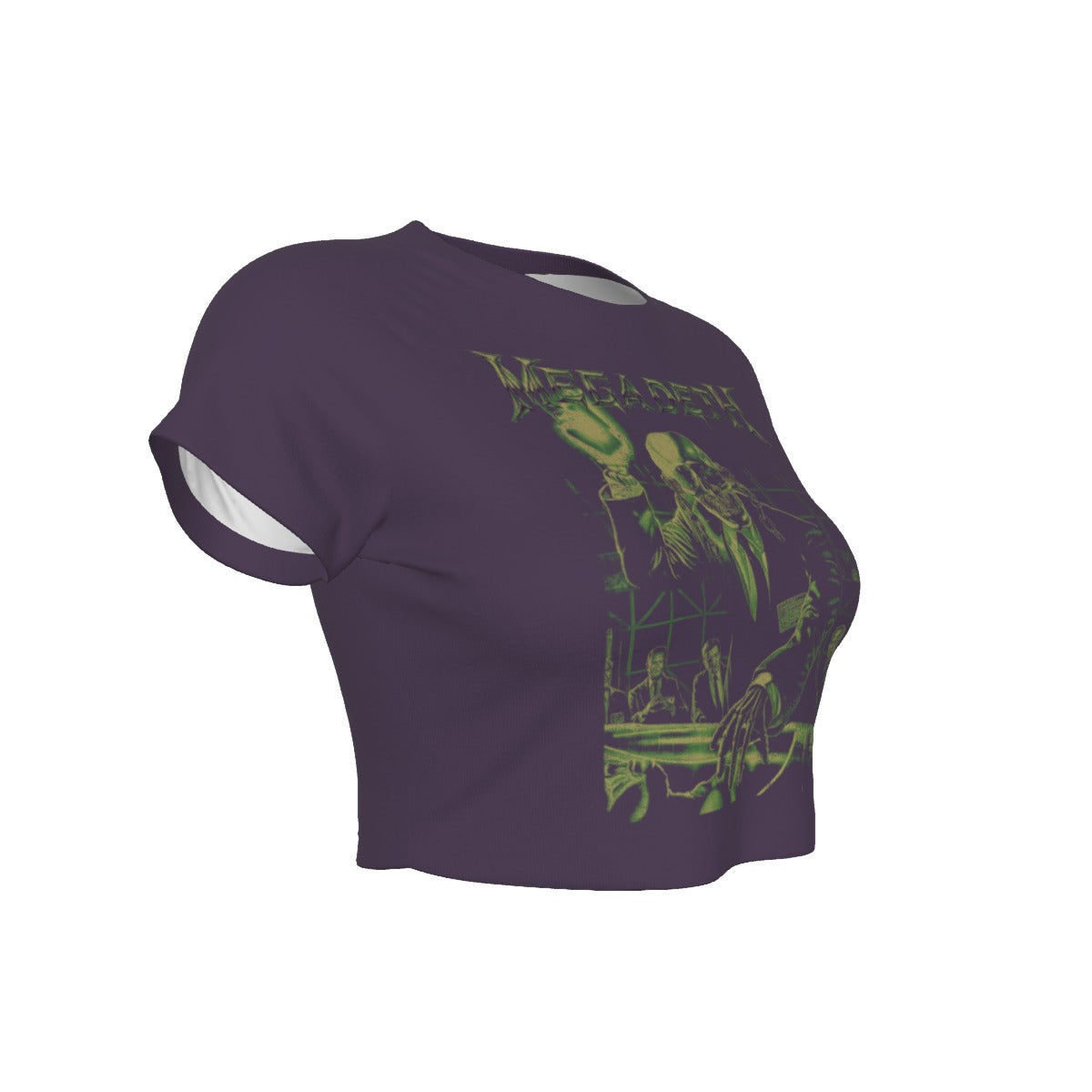 MERCHMOMENT Megadeth Vic Suit Women's Crop Top [Apparel] - Rock Band Apparel