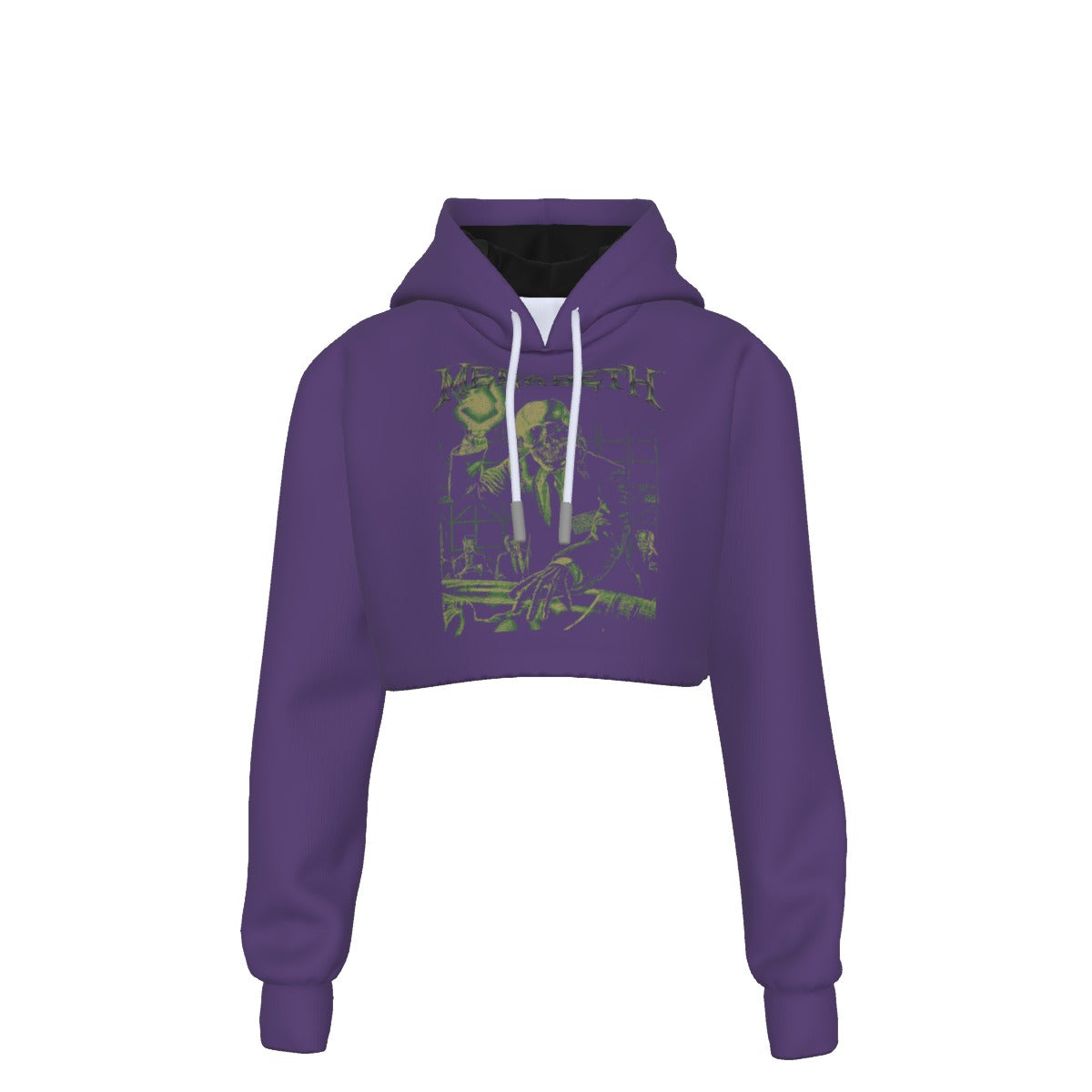 MERCHMOMENT Megadeth Vic Suit Women's Cropped Hoodie [Apparel] - Rock Band Apparel