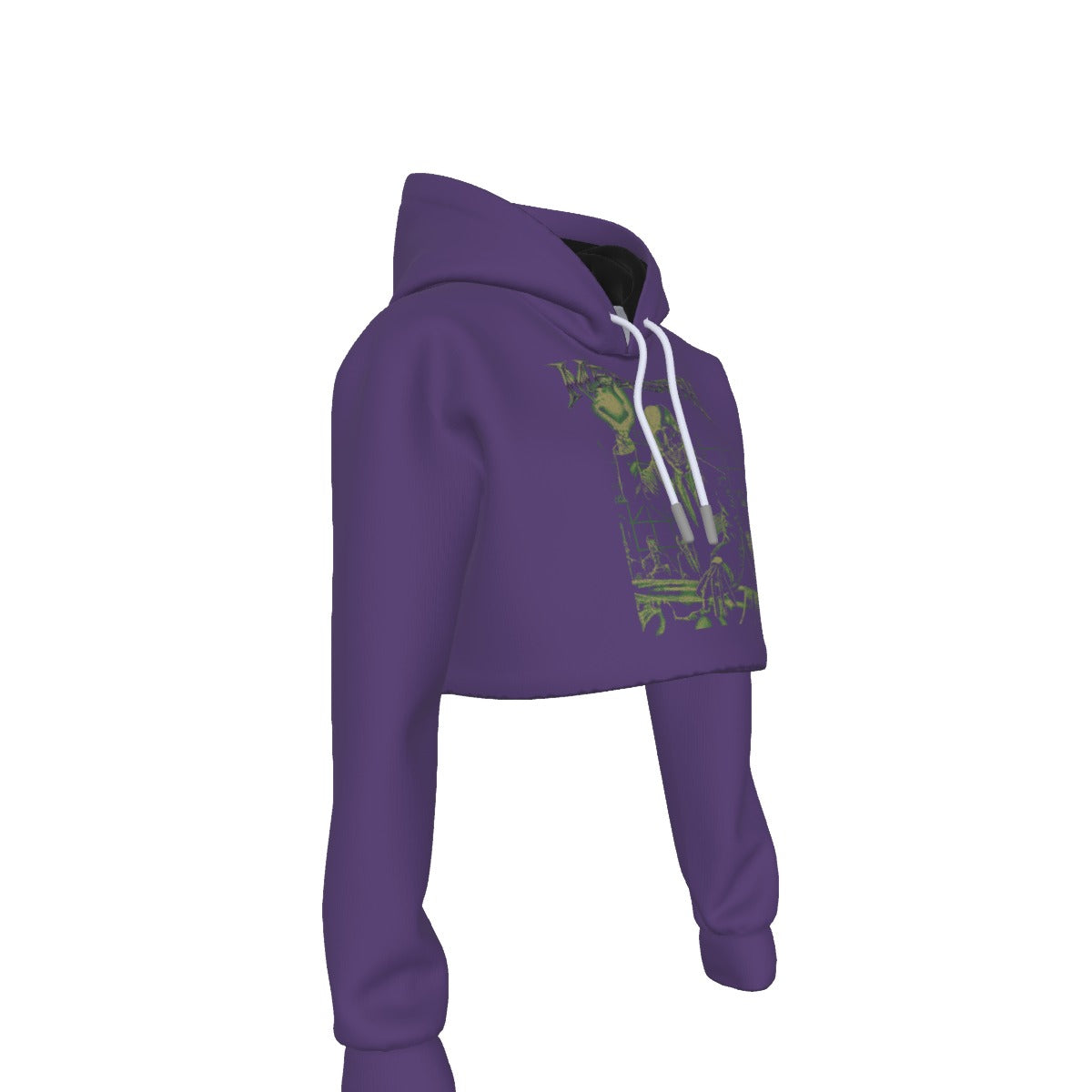 MERCHMOMENT Megadeth Vic Suit Women's Cropped Hoodie [Apparel] - Rock Band Apparel