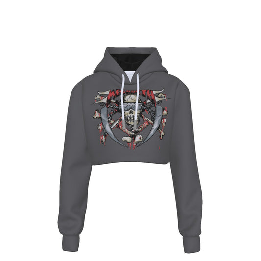 MERCHMOMENT Megadeth Vintage Blades Women's Cropped Hoodie [Apparel] - Rock Band Apparel