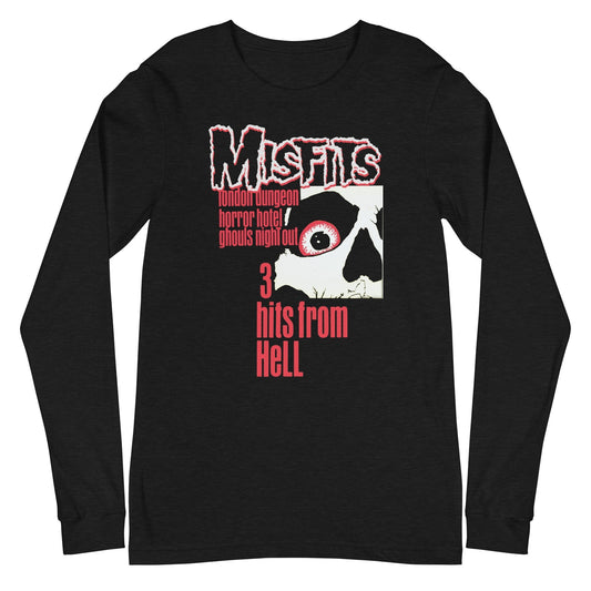 MERCHMOMENT Misfits - 3 Hits From Hell Long Sleeve T-Shirt [Apparel] - Rock Band Apparel