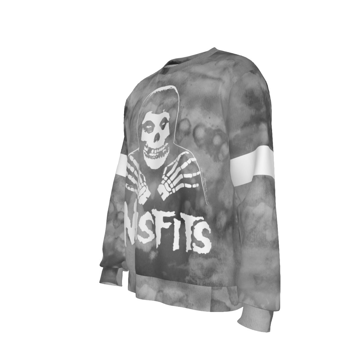 MERCHMOMENT Misfits Folded Skull All Over Print Sweatshirt [Apparel] - Rock Band Apparel
