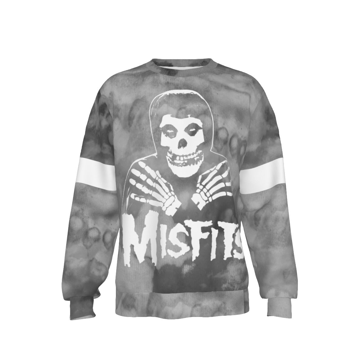 MERCHMOMENT Misfits Folded Skull All Over Print Sweatshirt [Apparel] - Rock Band Apparel