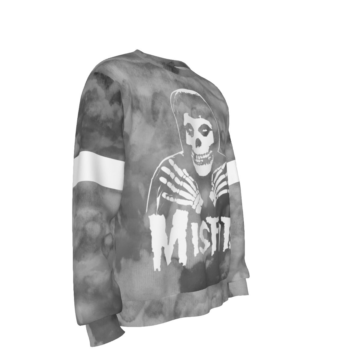 MERCHMOMENT Misfits Folded Skull All Over Print Sweatshirt [Apparel] - Rock Band Apparel
