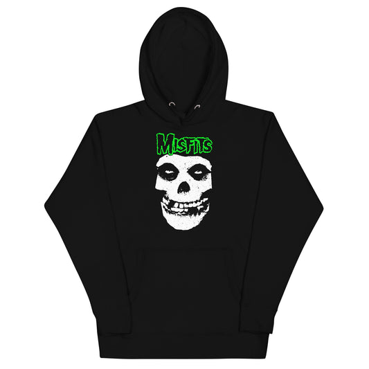 MERCHMOMENT Misfits - Green Skull Hoodie [Apparel] - Rock Band Apparel